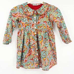 Roller‎ Rabbit Girls Rodez Reilly Dress Size 6 Retro Paisley Print Boho 70s